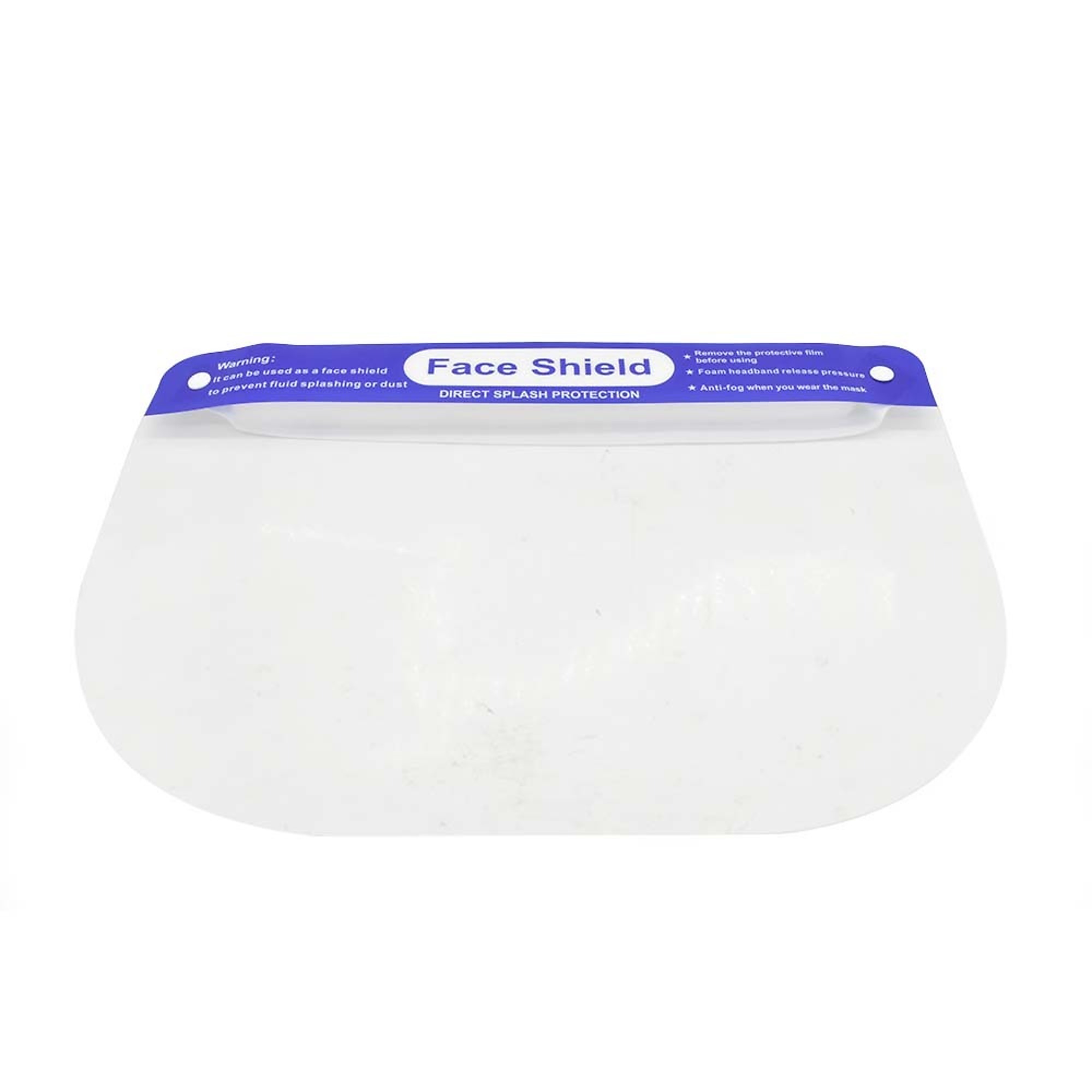Interstate Safety 40253-12PK Safety Face Shield, Lightweight Transparent Shield with Strecthy Elastic Band (12/Pack)